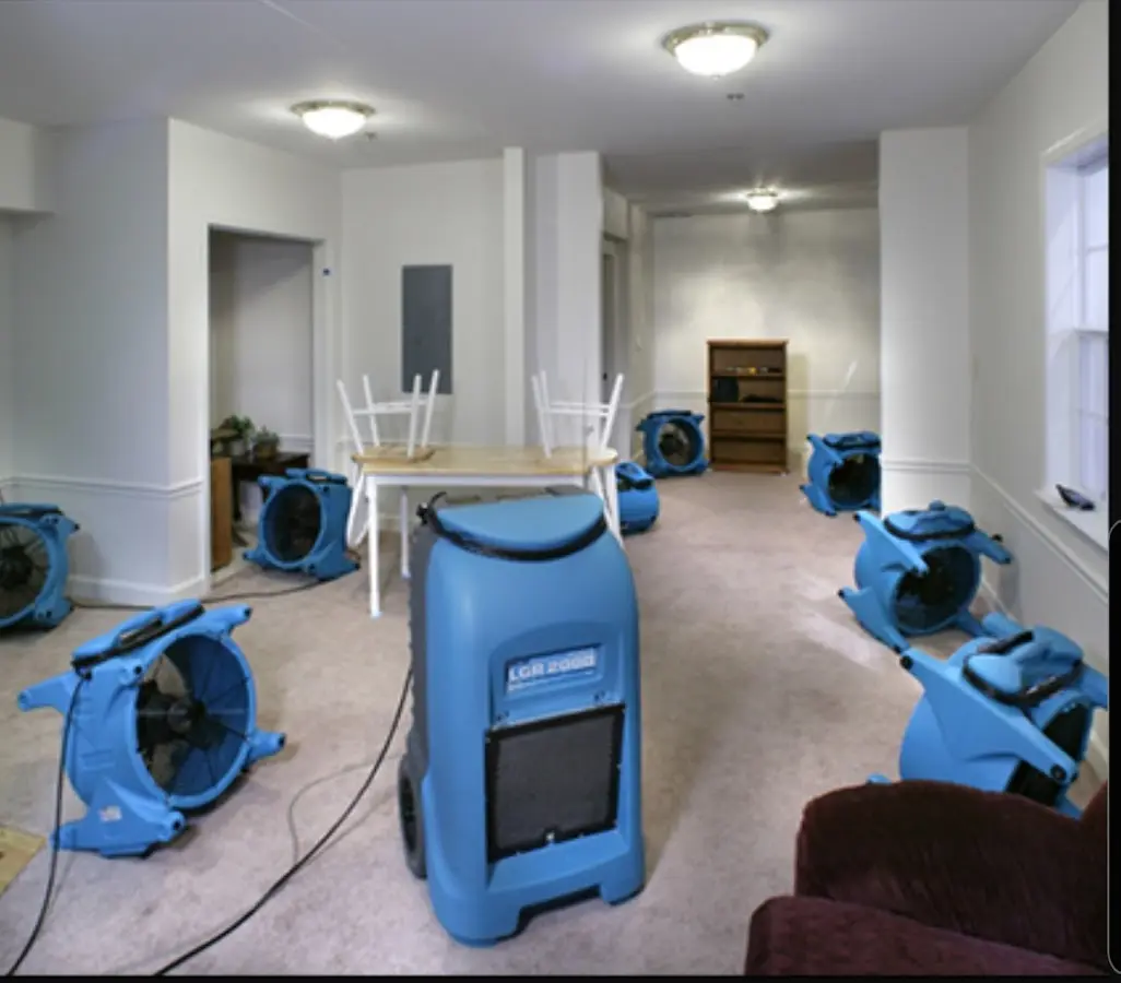 Air movers and dehumidifier setup for Water Damage Restoration in Sudden Valley